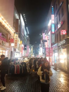 Seoul street at night, South Korea
